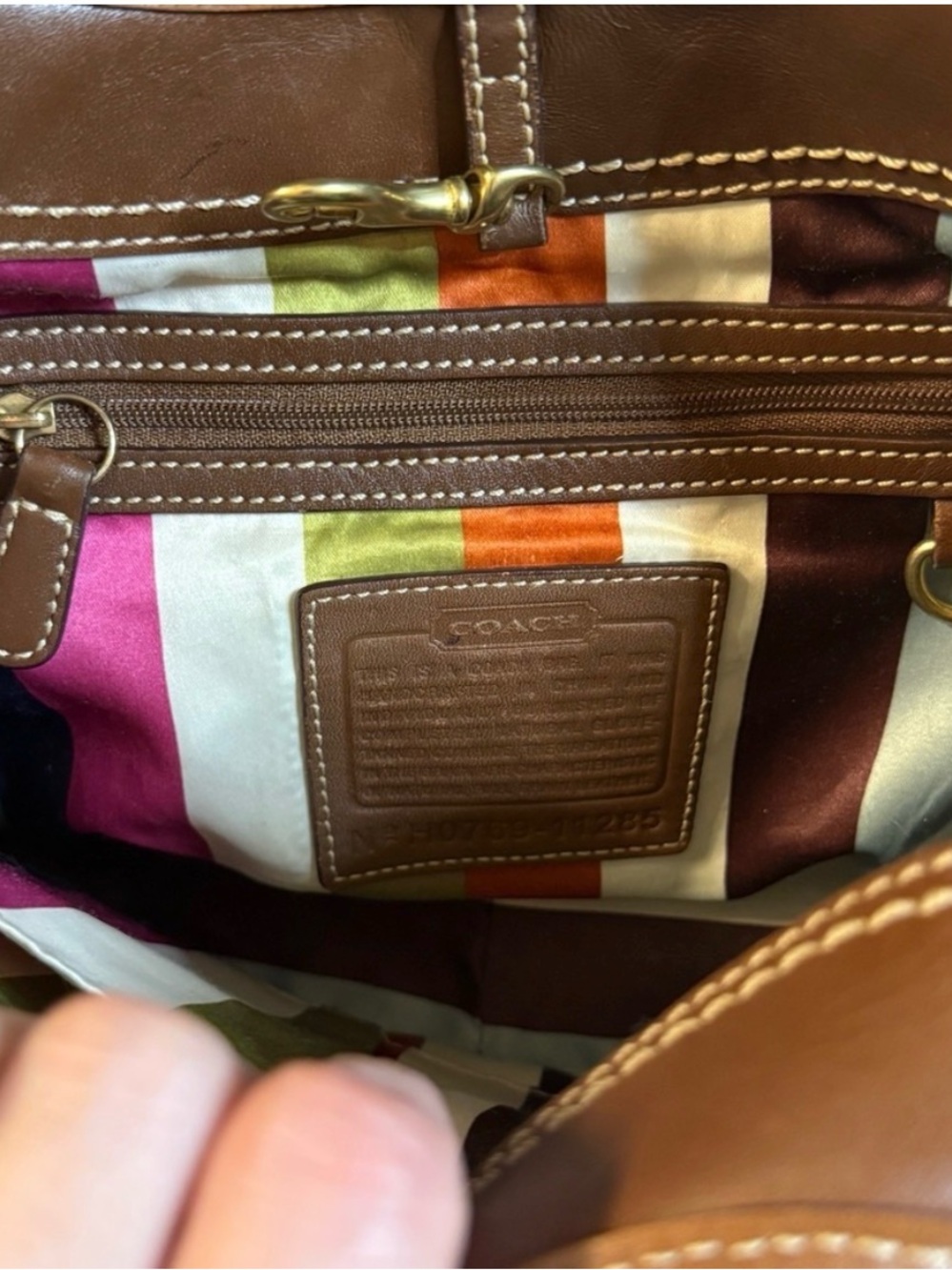 Coach Legacy Ergo Burnished Leather with Scarf Wristlet and Legacy Charm - Picture 4 of 7
